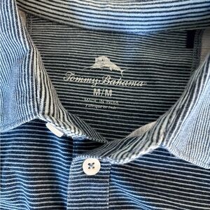 Tommy Bahama Navy and White Striped Casual Shirt like new. No damage